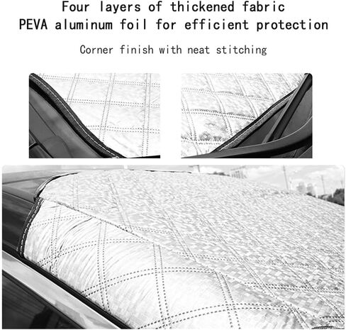OFBAND Car Windshield Cover for Ice and Snow,Aluminum Film Rearview Mirror & Windshield Protector with 4-Layer Protection,Universal Car Windshield Snow Cover Protection Front Windscreen in Saudi Arabia