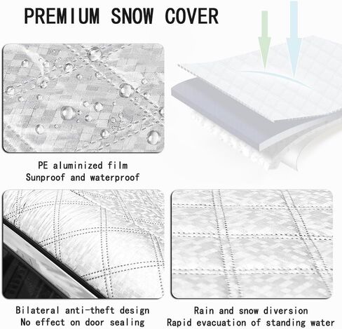 OFBAND Car Windshield Cover for Ice and Snow,Aluminum Film Rearview Mirror & Windshield Protector with 4-Layer Protection,Universal Car Windshield Snow Cover Protection Front Windscreen in Saudi Arabia