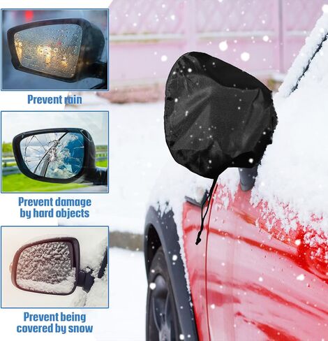 Frienda 4 Pieces Car Windshield Sun Cover Car Side Mirror Snow Cover Soft Snow Sun Mirror Cover Automotive Exterior Accessories Waterproof Snow Wiper Protector for Automobiles SUV Van Truck Sedan in Saudi Arabia