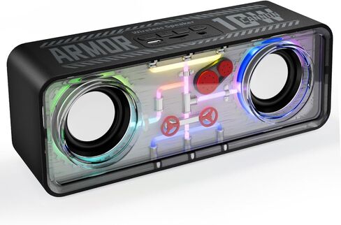 OOYY Mini Wireless Sound Bar with Colorful Flashing Lights - Portable Bluetooth Speaker for Home, Party, and Entertainment (Black) in Saudi Arabia