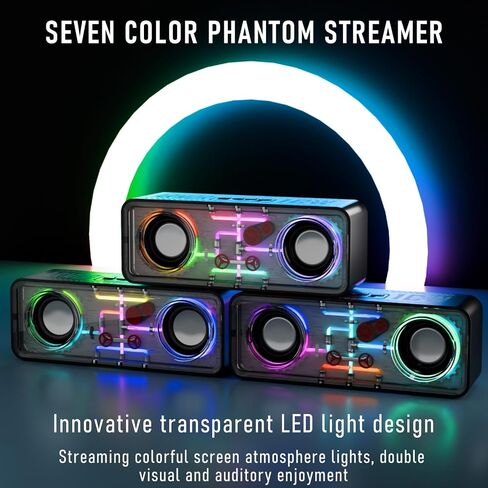 OOYY Mini Wireless Sound Bar with Colorful Flashing Lights - Portable Bluetooth Speaker for Home, Party, and Entertainment (Black) in Saudi Arabia