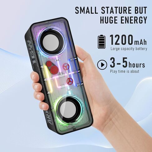 OOYY Mini Wireless Sound Bar with Colorful Flashing Lights - Portable Bluetooth Speaker for Home, Party, and Entertainment (Black) in Saudi Arabia