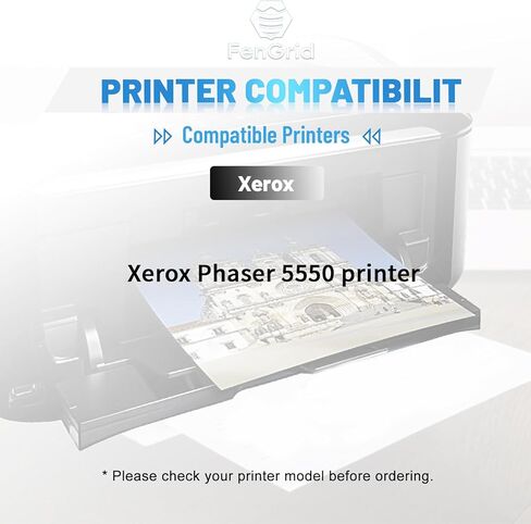 خرطوشة حبر معاد تصنيعها 5550 متوافقة مع FenGrid (عبوة من 3 قطع) بديلة لطابعة Xerox 5550 106R01294 5550B 5550DN 5550DT 5550N - 3BK in Kuwait