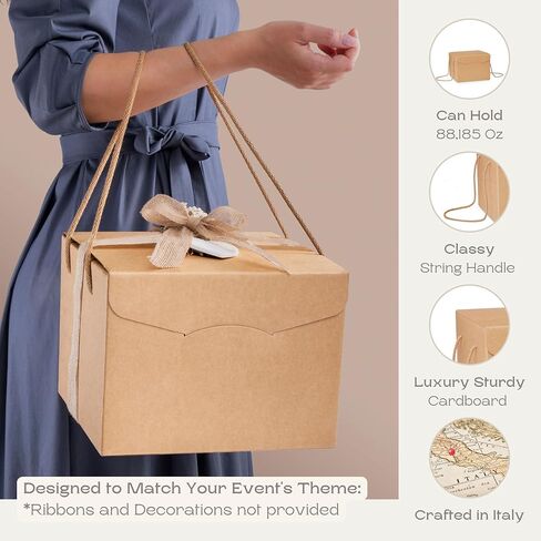 مجموعة صناديق حرفية مكونة من 10 صناديق هدايا بأغطية ومقابض خيطية - مثالية لصناديق هدايا عيد الميلاد وصناديق المخابز وصناديق الهدايا للهدايا | هافانا in Kuwait