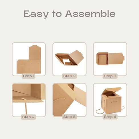 مجموعة صناديق حرفية مكونة من 10 صناديق هدايا بأغطية ومقابض خيطية - مثالية لصناديق هدايا عيد الميلاد وصناديق المخابز وصناديق الهدايا للهدايا | هافانا in Kuwait