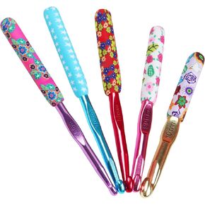 Coopay Large Crochet Hooks 10mm 9mm 8mm 7mm 6.5mm Crochet Hook Set for Crocheting, Mermaid Crochet Needles for Arthritic, Warm Crochet Hooks for Chunky Yarn, Pretty Knitting & Crochet Supplies in Kuwait