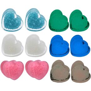6Pcs(3pair) Glow in The Dark Acrylic Ear Tunnel Plug and Gauge Heart-Shaped Ear Expander Stretcher Ear Piercing Earring in Saudi Arabia