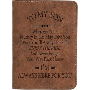 To My Son Gifts, Leather Passport Holder for Men Personalized Engraved Passport Holder,Birthday Christmas Gifts (I WISH YOU SON) in Saudi Arabia