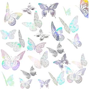 3D Butterfly Wall Stickers Butterflies in 3 Sizes 4 Styles, Party Decor, Birthday Decorations, Butterflies for Crafts, Cake Decorating, Room Decor (48 Pcs Lavender/Purple) in Kuwait