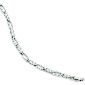 Kelly Waters Rhodium-plated CZ Link 7.25 inch Bracelet in Saudi Arabia
