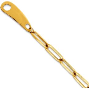 JewelryWeb 14k الذهب الأصفر الصلب وصلة مختلطة تبديل سوار 7.5 بوصة 8.55 ملم واسعة 0.5 ملم سميكة ربط سوار للنساء in Kuwait