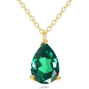KECHO 14K الذهب الزمرد القلائد قلادة خضراء بسيطة المختنق زركون داينتي مايو جوهرة الميلاد مجوهرات هدايا عيد ميلاد للنساء in Saudi Arabia