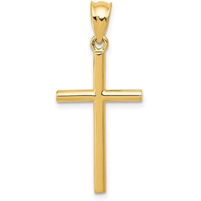 Diamond2Deal 14K Yellow Gold Religious Crucifix Cross Pendant (L- 25 mm W- 14 mm) in Saudi Arabia