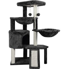 Xin Three Layer Cat Tree with Cat Condo and Two Hammocks,Grey in Kuwait