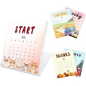 تقويم مكتب صغير 2025-2026، تقاويم مكتبية على شكل قرص مضغوط للفواكه والنباتات لمدة 18 شهرًا، تمتد من يناير 2025 حتى يونيو 2026، تقويم مكتبي صغير للمكتب المنزلي، هدايا عيد الميلاد أو عيد الميلاد للنساء -02 in Kuwait