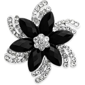 Vintage Flower Brooch for Women - Elegant Lapel Pin with Rhinestones & Crystals for Suits, Coats, Dresses, Hats, Scarves and Shawls in Saudi Arabia