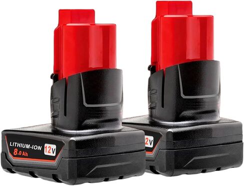 Battery Replacement for Milwaukee M12 12v: Batteries 4.0 ah Lithium Compatible with Milwaukee 12 Volt Cordless Power Tools 2 Pack 48-11-2411 48-11-2440 48-11-2420 48-11-2401 48-11-2425 in Kuwait