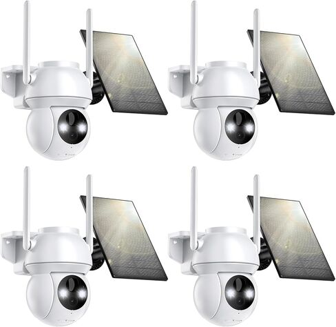Solar Security Cameras Wireless Outdoor 2K 360° View Battery Powered Color Night Vision in Saudi Arabia