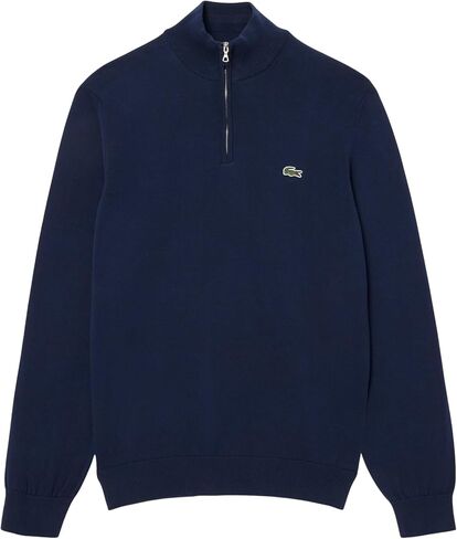 Lacoste Men's Zip-up High-Neck Cotton Sweater in Saudi Arabia