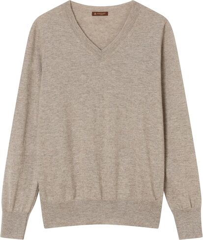 FINEAST Women’s 100% Pure Cashmere V-Neck Pullover Sweaters Undyed Natural Knit Lightweight Soft Timeless Essential in Saudi Arabia