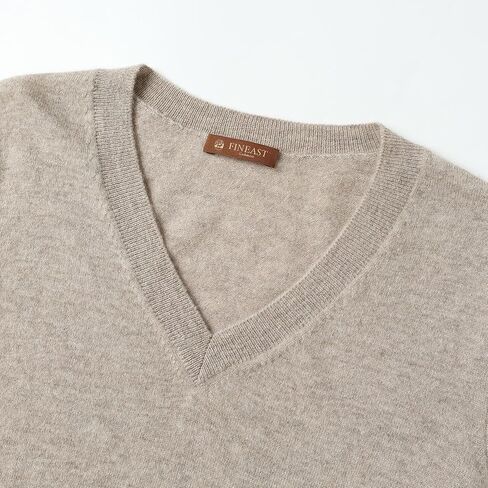 FINEAST Women’s 100% Pure Cashmere V-Neck Pullover Sweaters Undyed Natural Knit Lightweight Soft Timeless Essential in Saudi Arabia