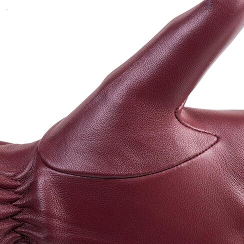 Winter Womens Fashion Leather Gloves Warm Cashmere Lining Touchscreen Texting Windproof Driving Gloves in Saudi Arabia