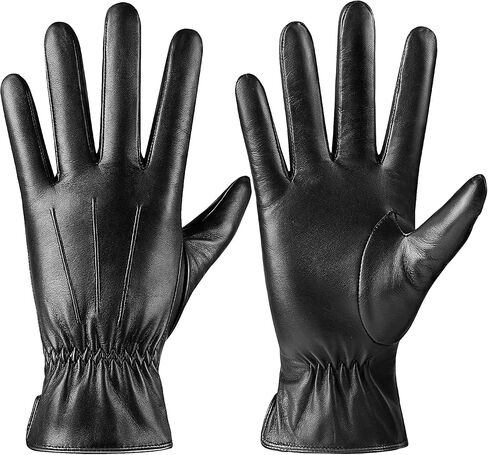Winter Womens Fashion Leather Gloves Warm Cashmere Lining Touchscreen Texting Windproof Driving Gloves in Saudi Arabia