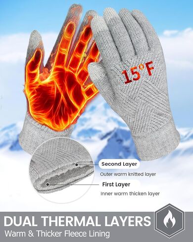 Winter Gloves for Women Touch Screen Elastic Thermal Knit Lining Warm Gloves for Cold Weather in Saudi Arabia