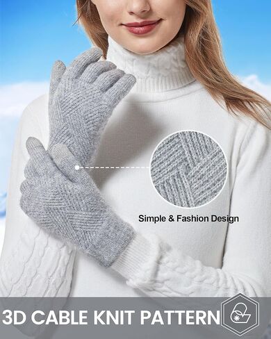 Winter Gloves for Women Touch Screen Elastic Thermal Knit Lining Warm Gloves for Cold Weather in Saudi Arabia