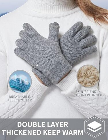 Winter Gloves for Women Touch Screen Elastic Thermal Knit Lining Warm Gloves for Cold Weather in Saudi Arabia
