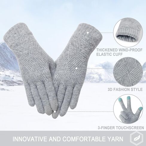 Winter Gloves for Women Touch Screen Elastic Thermal Knit Lining Warm Gloves for Cold Weather in Saudi Arabia