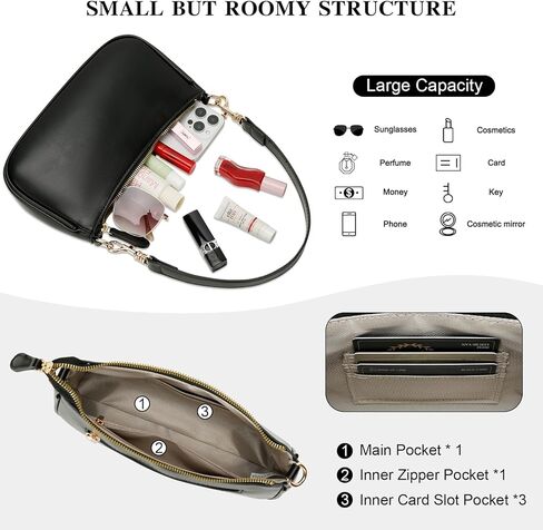 KKXIU Small Shoulder Bag for Women - Mini Purses for Women Vegan Leather Purse Classic Retro Handbag with Removable Strap in Saudi Arabia