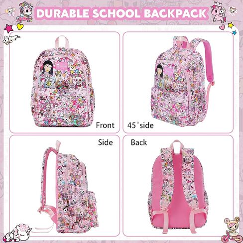 حقيبة ظهر Tokidoki Unicorno حقيبة كتف يومية ذات سعة كبيرة حقيبة سفر محمولة حقيبة ظهر كاجوال حقيبة سفر كرتونية (نزهة هانامي) in Kuwait