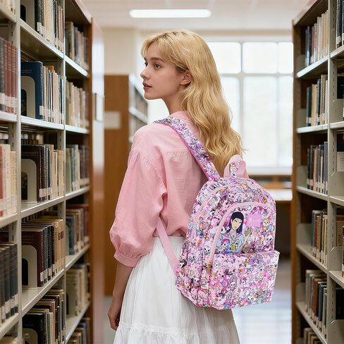 حقيبة ظهر Tokidoki Unicorno حقيبة كتف يومية ذات سعة كبيرة حقيبة سفر محمولة حقيبة ظهر كاجوال حقيبة سفر كرتونية (نزهة هانامي) in Kuwait