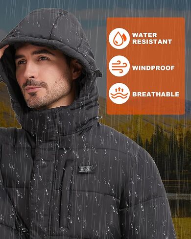 Graphene Men's Heated Jacket with Battery Pack, 8 Heat Zones Heated Coats for Men Outdoor Motorcycle Hiking in Saudi Arabia