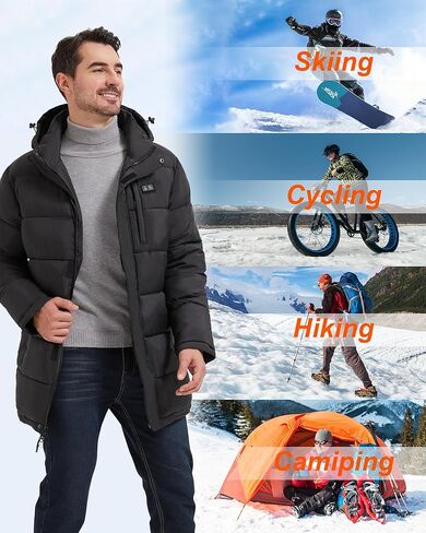 Graphene Men's Heated Jacket with Battery Pack, 8 Heat Zones Heated Coats for Men Outdoor Motorcycle Hiking in Saudi Arabia