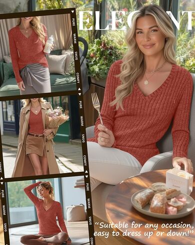 Women's Maternity Nursing Tops, V Neck Breastfeeding Sweaters Long Sleeve Hidden Zipper Shirts(Caramel,Small) in Saudi Arabia