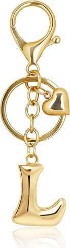 Gold Bubble Heart, Cherry, Bow & More Designs Letter Initial Keychain Bag Charms – Cute Purse Charms for Handbags in Saudi Arabia
