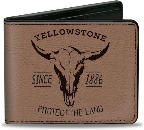 Buckle-Down Paramount Network Yellowstone Wallet, Bifold, Yellowstone Protect the Land Since 1886 Tan Brown, Vegan Leather in Saudi Arabia