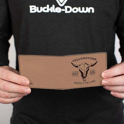 Buckle-Down Paramount Network Yellowstone Wallet, Bifold, Yellowstone Protect the Land Since 1886 Tan Brown, Vegan Leather in Saudi Arabia