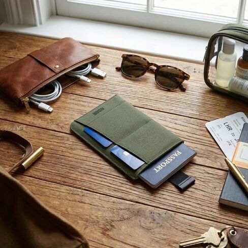 Passport Wallet, RFID Blocking, Waterproof (Green) in Saudi Arabia