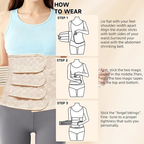 Postpartum Belly Band, C Section Belly Binder Post Partum, Abdominal Binder Post Surgery Girdle, Faja Postparto para Mujer, (Beige,M) in Saudi Arabia