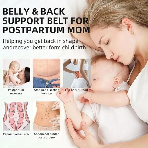 Postpartum Belly Band, C Section Belly Binder Post Partum, Abdominal Binder Post Surgery Girdle, Faja Postparto para Mujer, (Beige,M) in Saudi Arabia