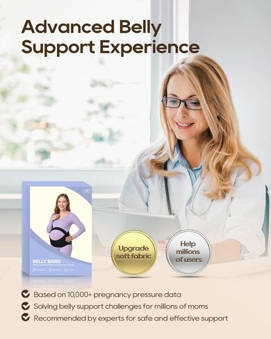 Belly Support Bands for Pregnant Women, 3 in 1 Pregnancy Belly Band to Relieve Back/Pelvic/Hip Pain, Adjustable Maternity Belt, Soft & Breathable Pregnancy Belly Support Band XL in Saudi Arabia