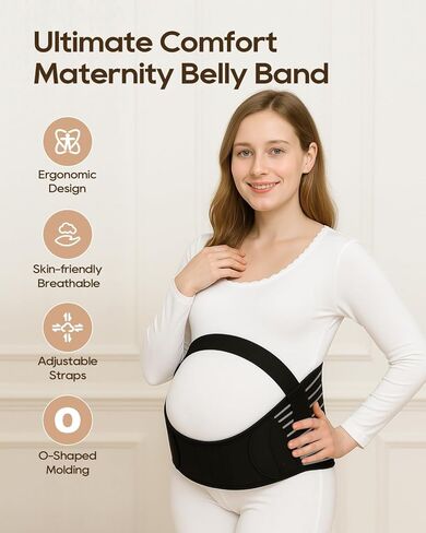 Belly Support Bands for Pregnant Women, 3 in 1 Pregnancy Belly Band to Relieve Back/Pelvic/Hip Pain, Adjustable Maternity Belt, Soft & Breathable Pregnancy Belly Support Band XL in Saudi Arabia