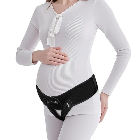 V3 Smart Maternity Belt 4 in 1 - Adjustable Pregnancy, Pelvic, Hip & Vulva Support Belt, Comfortable Belly Band for Prenatal & Postpartum Relief, Soft & Breathable Fabric - Black in Saudi Arabia