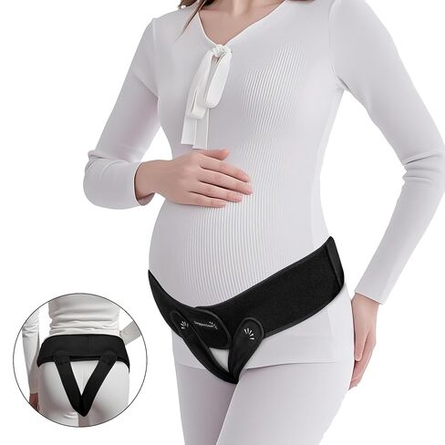 V3 Smart Maternity Belt 4 in 1 - Adjustable Pregnancy, Pelvic, Hip & Vulva Support Belt, Comfortable Belly Band for Prenatal & Postpartum Relief, Soft & Breathable Fabric - Black in Saudi Arabia
