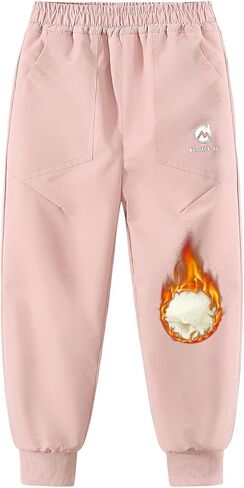 Girls' Snow Pants - 3-in-1 Waterproof Windproof Stain-Resistant, 2-Layer Alpaca Wool Lined Warm Winter Pants in Saudi Arabia