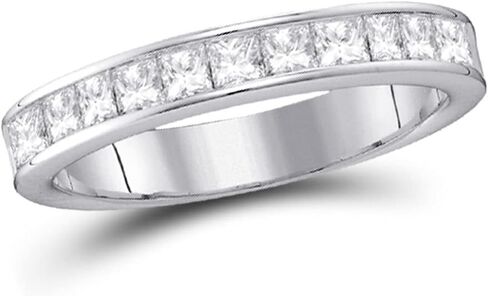 Jewels By Lux 14K White Gold Womens Princess Diamond Wedding Band 1/4 Cttw, Womens Size: 5-9 in Saudi Arabia