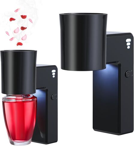 قطعتان من قابس عطر الحائط مع ضوء ليلي متوافق مع زهور الحائط في الحمام والجسم، مع موزع روائح الزيوت العطرية العطرية قابل للتعديل بثلاث سرعات للمنزل، أسود in Kuwait